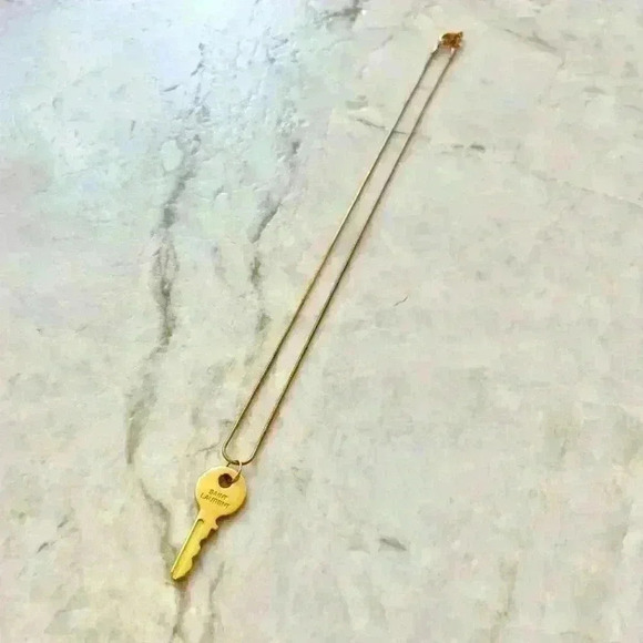 Saint Laurent Gold Key Engraved Logo Pendant Necklace - Picture 6 of 15